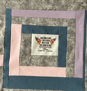 Memory Quilt Label – Personalized Name & Dates with Wings - Jammin Threads