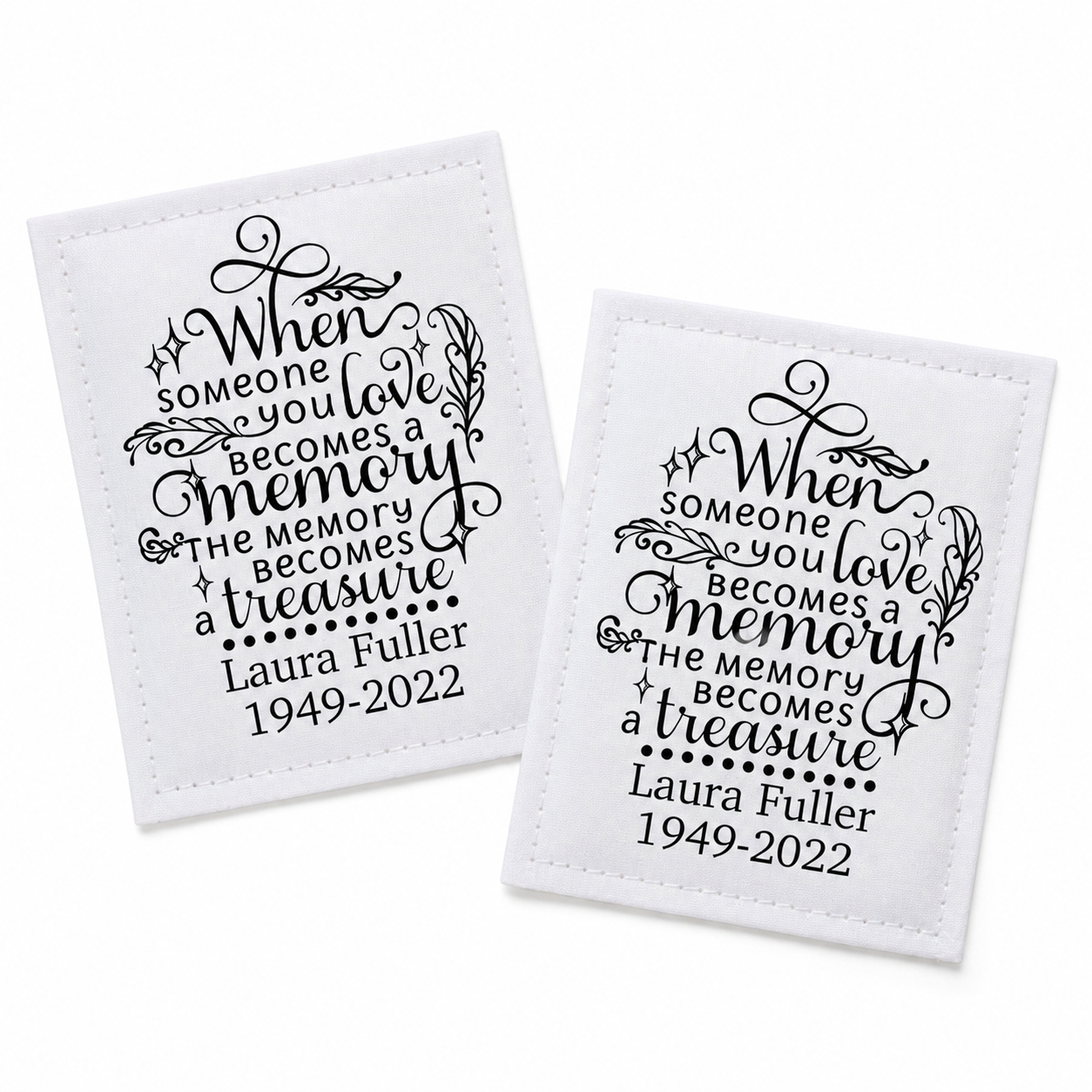 Personalized Memory Quilt Label – “When Someone You Love Becomes a Memory”
