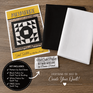 Mesmerize Quilt Kit – Black & White Bella Solids – Quilt Top & Binding 55" x 55" - Jammin Threads