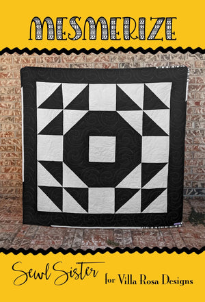Mesmerize Quilt Kit – Black & White Bella Solids – Quilt Top & Binding 55" x 55"