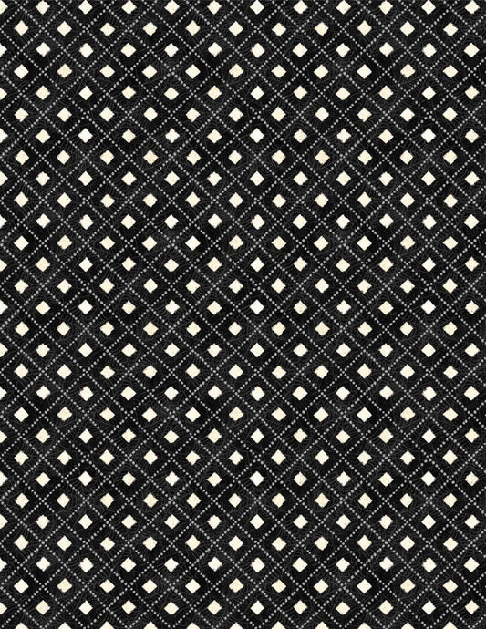 Midnight Haunting Diamonds Black Halloween Quilt Fabric by Michael Davis for Wilmington Prints 3008 96488 919 - Jammin Threads