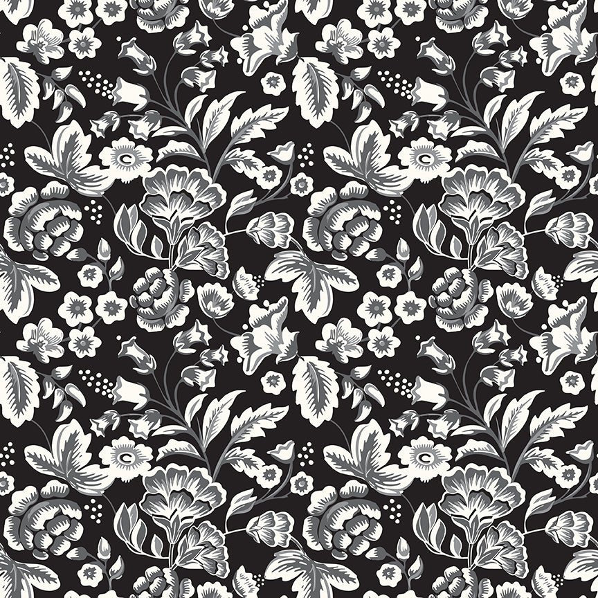 Midnight Meadow Main Black Quilt Fabric by My Mind's Eye C15320 - BLACK - Jammin Threads