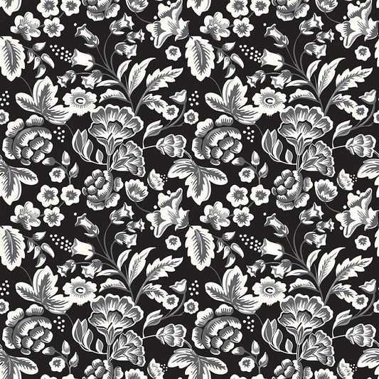 Midnight Meadow Main Black Quilt Fabric by My Mind's Eye C15320 - BLACK - Jammin Threads