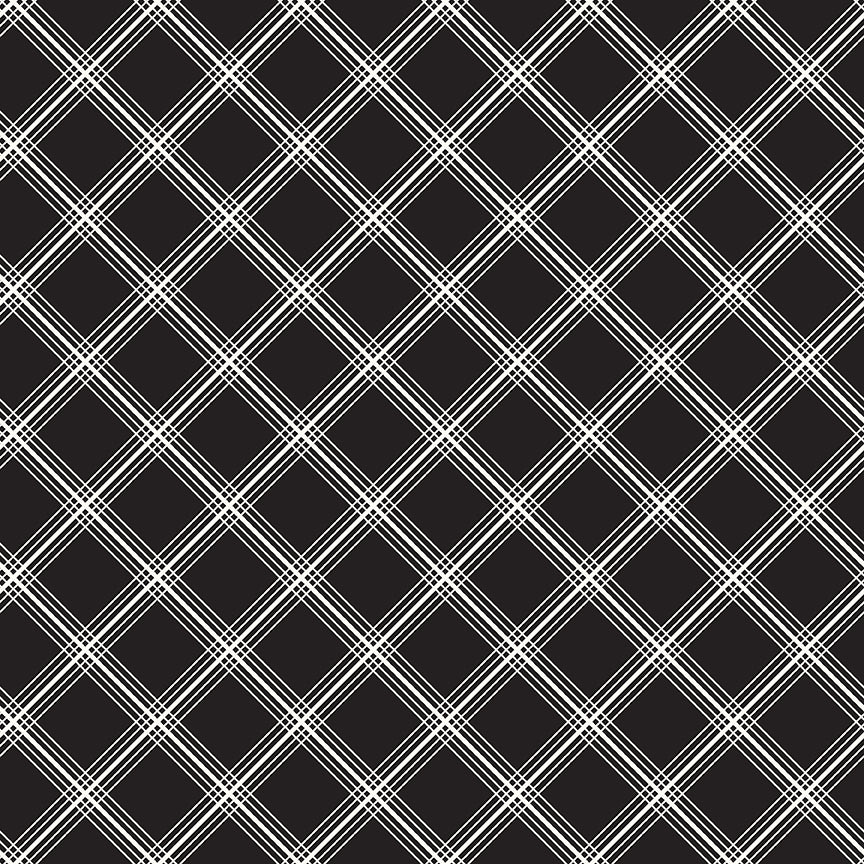 Midnight Meadow Plaid Black Quilt Fabric by My Mind's Eye C15322 - BLACK - Jammin Threads