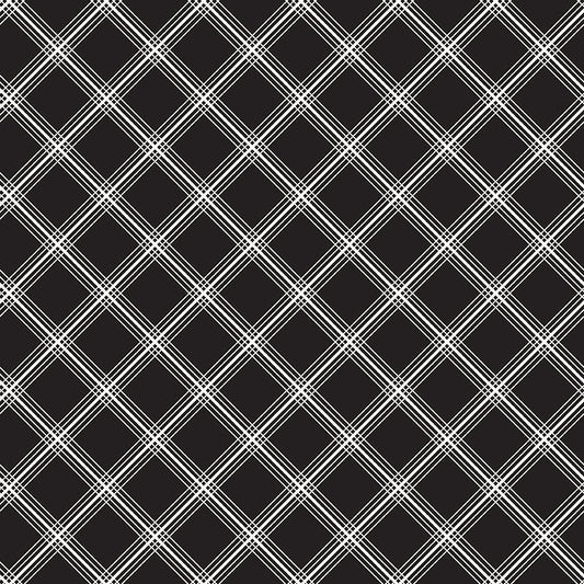 Midnight Meadow Plaid Black Quilt Fabric by My Mind's Eye C15322 - BLACK - Jammin Threads