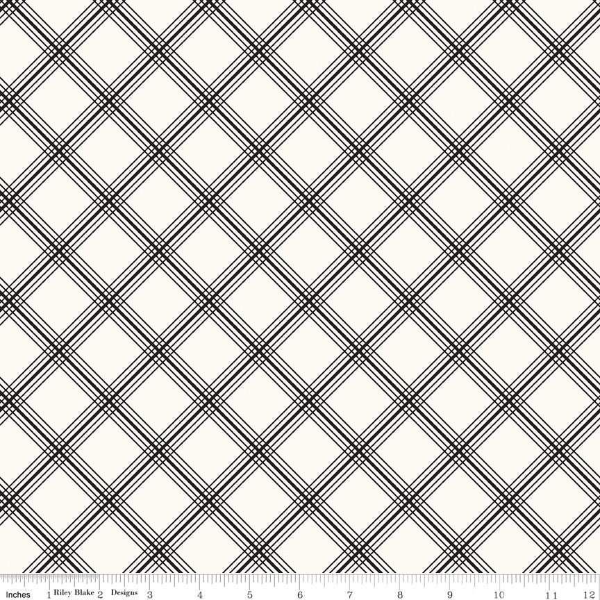 Midnight Meadow Plaid Cream Quilt Fabric by My Mind's Eye C15322 - CREAM - Jammin Threads