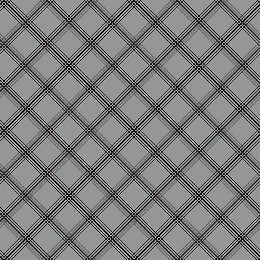 Midnight Meadow Plaid Gray Quilt Fabric by My Mind's Eye C15322 - GRAY - Jammin Threads