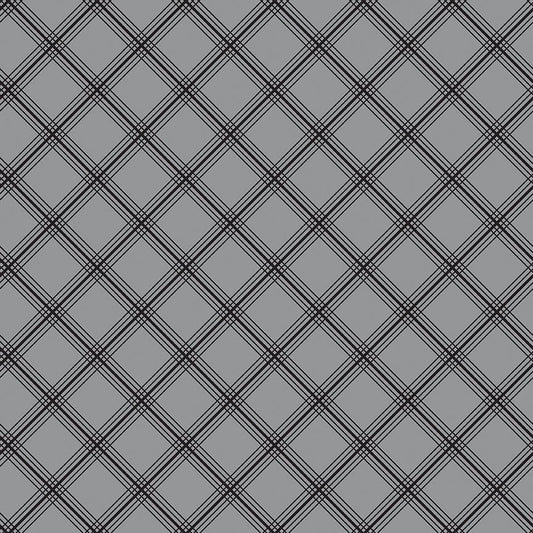 Midnight Meadow Plaid Gray Quilt Fabric by My Mind's Eye C15322 - GRAY - Jammin Threads