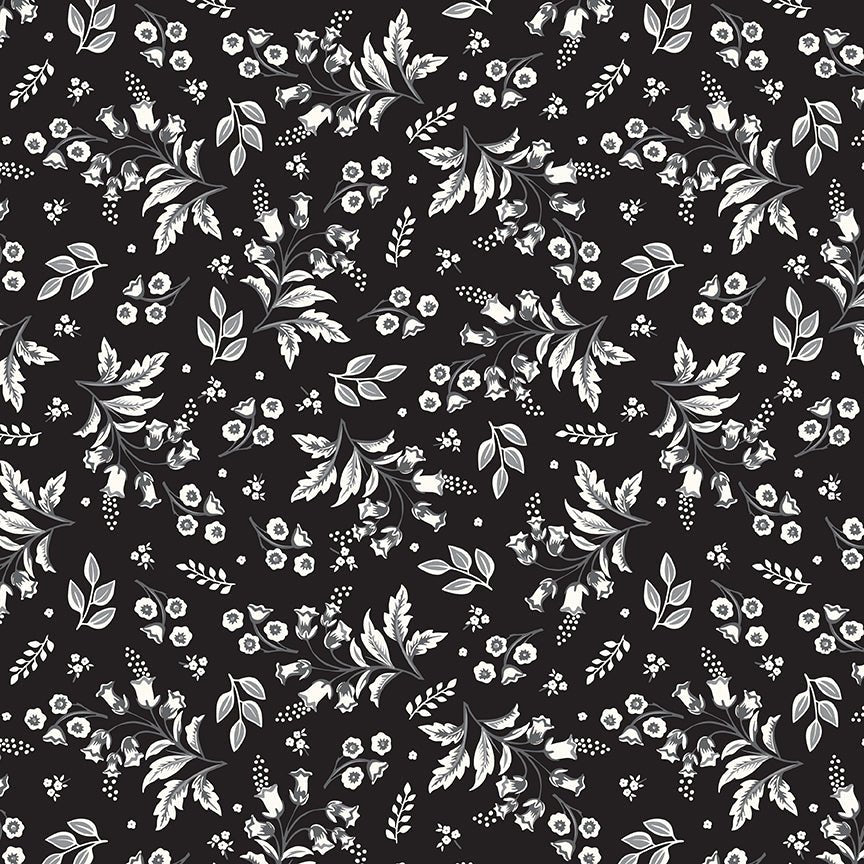 Midnight Meadow Stems Black Quilt Fabric by My Mind's Eye C15321 - BLACK - Jammin Threads