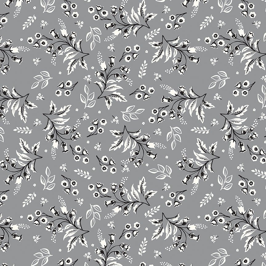 Midnight Meadow Stems Gray Quilt Fabric by My Mind's Eye C15321 - GRAY - Jammin Threads