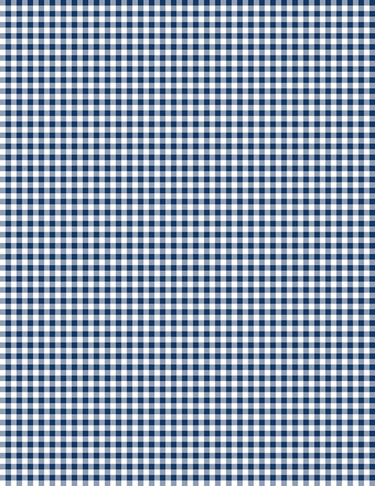 Mini Gingham Navy and White Quilt Fabric by Wilmington Prints - Jammin Threads