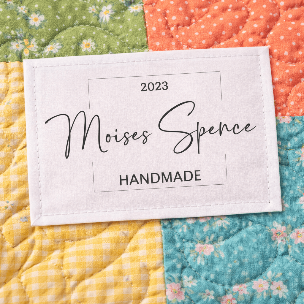 Modern Logo Quilt Labels. Personalized with your name and a year - Jammin Threads