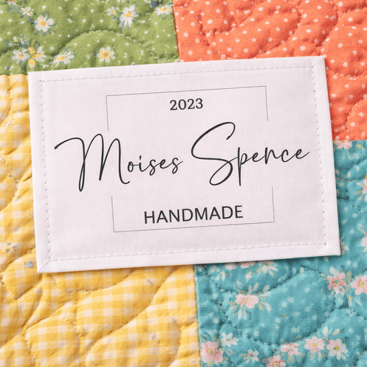 Modern Logo Quilt Labels. Personalized with your name and a year - Jammin Threads