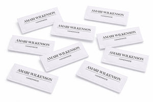 Modern Personalized Quilt Labels – Minimalist Handmade Quilt Label with Name – 10 Fabric Labels per Sheet – Cotton or Polyester – 3 x 0.75 - Jammin Threads