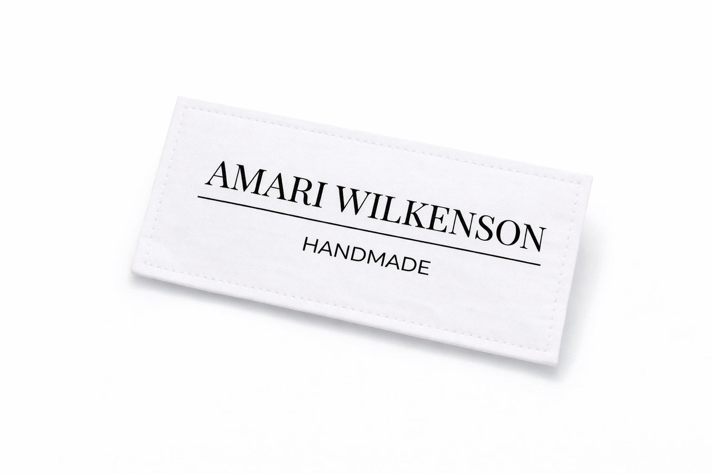 Modern Personalized Quilt Labels – Minimalist Handmade Quilt Label with Name – 10 Fabric Labels per Sheet – Cotton or Polyester – 3 x 0.75 - Jammin Threads