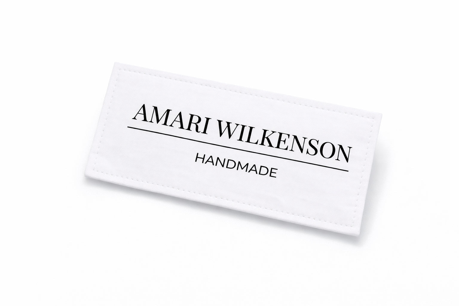 Modern Personalized Quilt Labels – Minimalist Handmade Quilt Label with Name – 10 Fabric Labels per Sheet – Cotton or Polyester – 3 x 0.75 - Jammin Threads