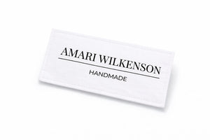 Modern Personalized Quilt Labels – Minimalist Handmade Quilt Label with Name – 10 Fabric Labels per Sheet – Cotton or Polyester – 3 x 0.75 - Jammin Threads