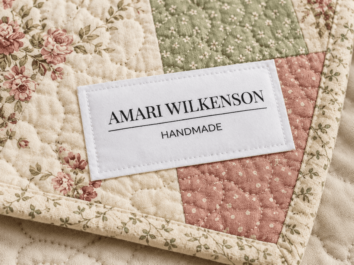 Modern Personalized Quilt Labels – Minimalist Handmade Quilt Label with Name - Jammin Threads