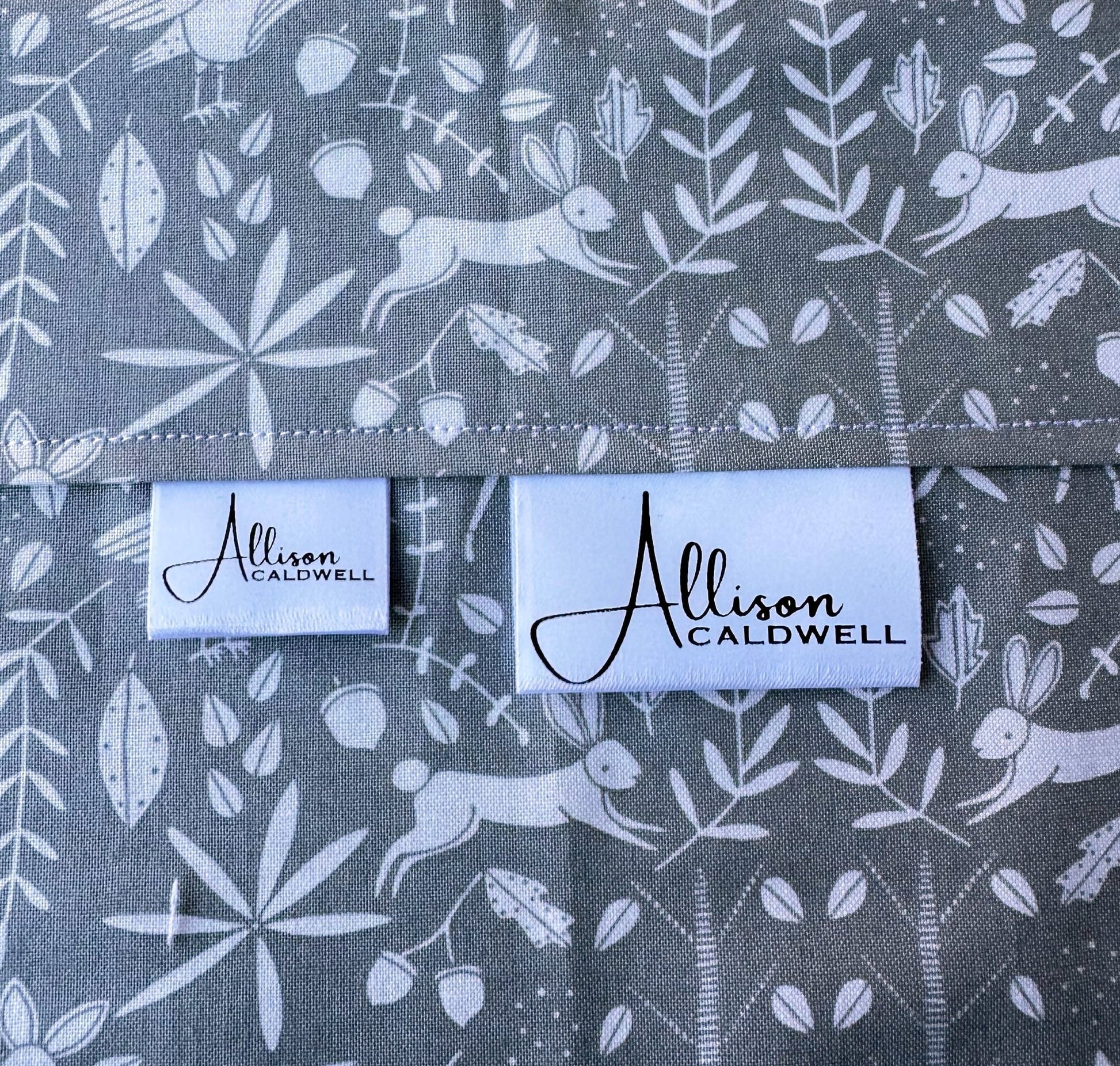Monogram Logo Satin Quilt Labels and Tags - Jammin Threads