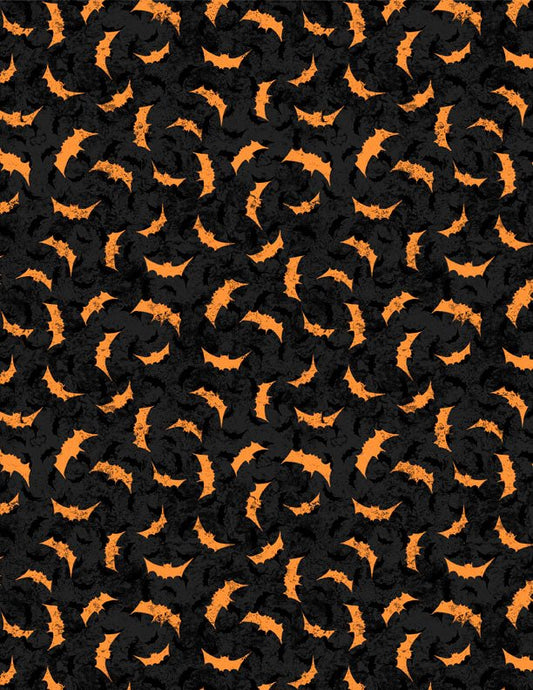Moonlit Manor Bats Black Halloween Quilt Fabric by Wilmington Prints 3071 34014 998 - Jammin Threads