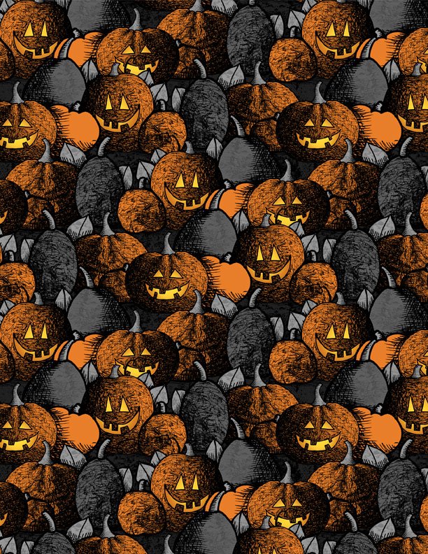 Moonlit Manor Pumpkin Patch Black and Orange Halloween Quilt Fabric by Wilmington Prints 3071 34010 988 - Jammin Threads