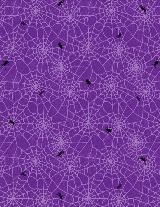 Moonlit Manor Spiderwebs Purple Halloween Quilt Fabric by Wilmington Prints 3071 34013 669 - Jammin Threads