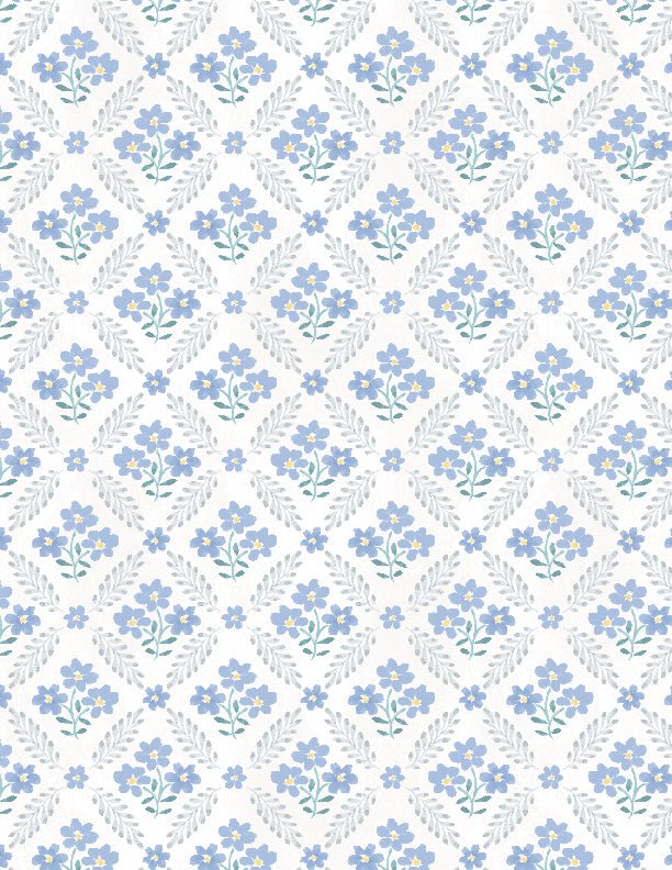 Morning Blooms Floral Grid Cream/Multi Quilt Fabric by 1077 89275 147 - Jammin Threads