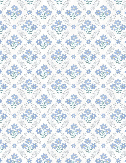 Morning Blooms Floral Grid Cream/Multi Quilt Fabric by 1077 89275 147 - Jammin Threads