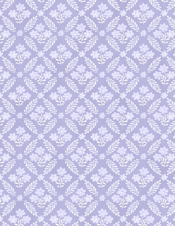 Morning Blooms Floral Grid Purple Quilt Fabric by Wilmington Prints - Jammin Threads