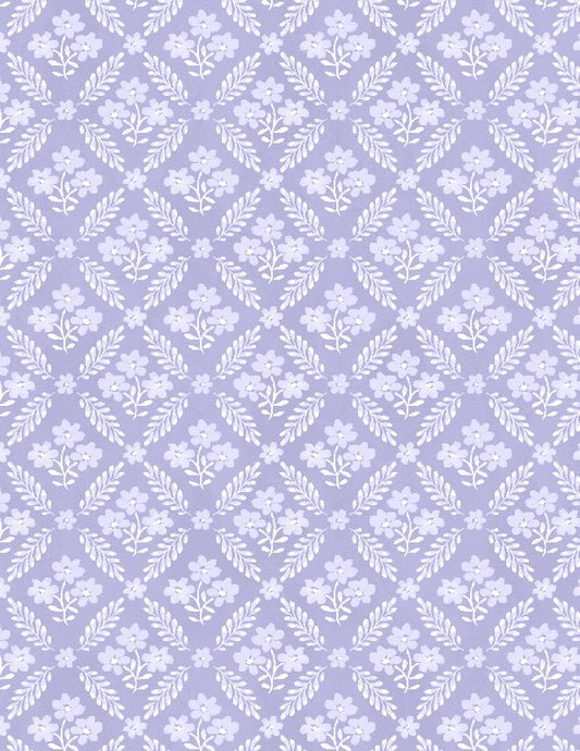 Morning Blooms Floral Grid Purple Quilt Fabric by Wilmington Prints - Jammin Threads