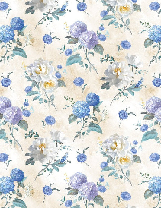 Morning Blooms Floral Toss Cream Quilt Fabric by Wilmington Prints - Jammin Threads