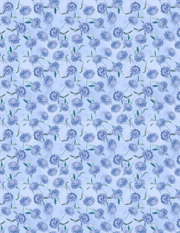 Morning Blooms Small Floral Toss Blue Quilt Fabric 1077 89276 447 - Jammin Threads