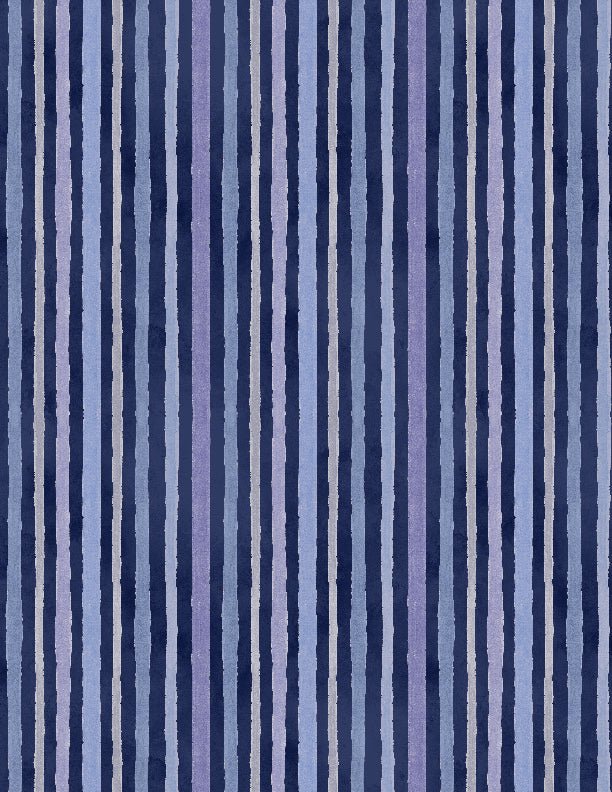 Morning Blooms Stripes Navy Quilt Fabric by Wilmington Prints - Jammin Threads