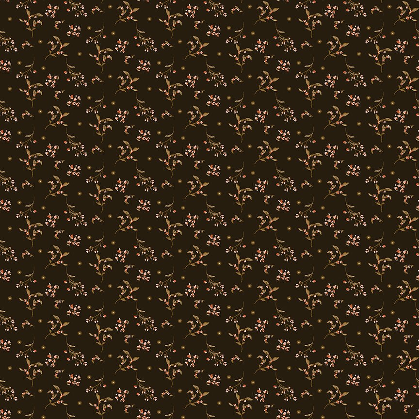 Morning Latte Quilt Fabric by Sandy Gervais Berries Espress C16925 - Espresso - Jammin Threads