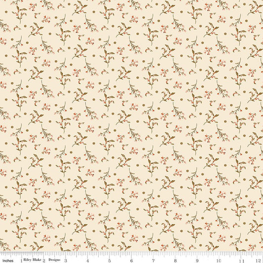 Morning Latte Quilt Fabric by Sandy Gervais Berries Latte C16925 - LATTE - Jammin Threads