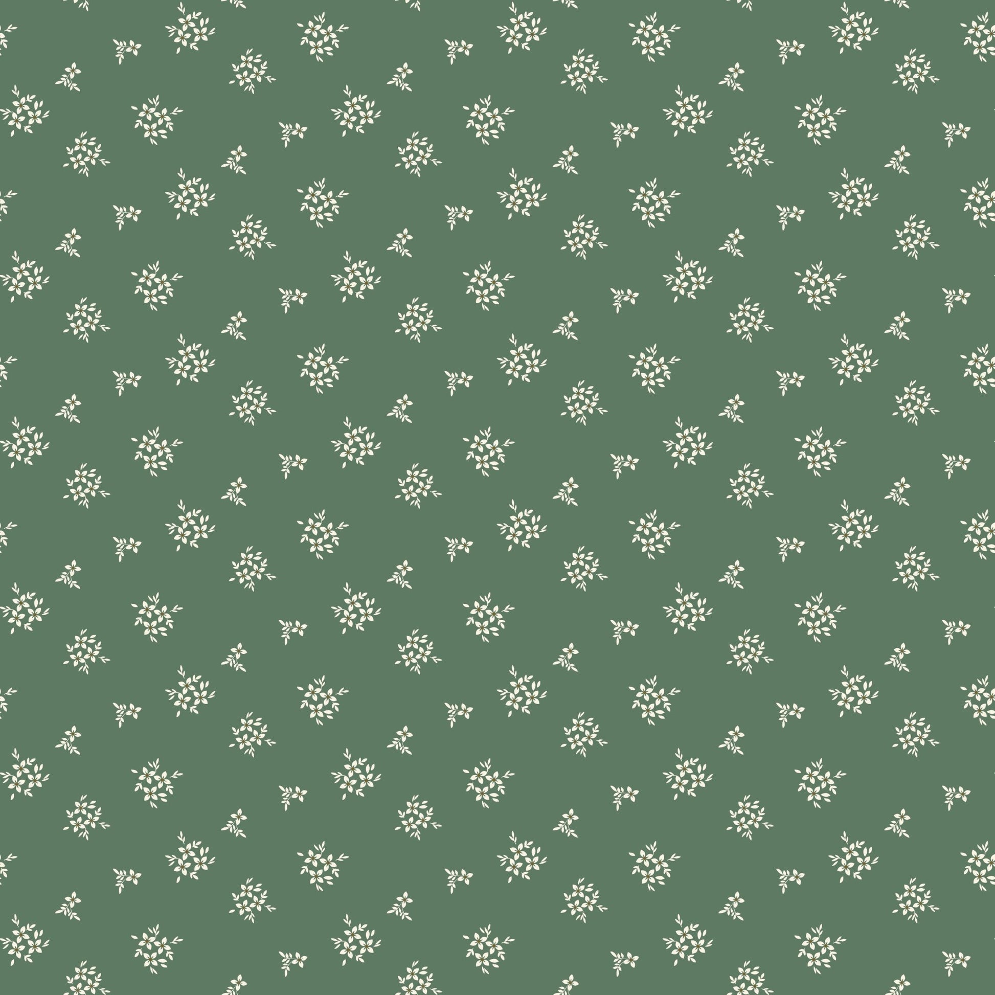 Morning Latte Quilt Fabric by Sandy Gervais Ditsy Green C16926 - GREEN - Jammin Threads
