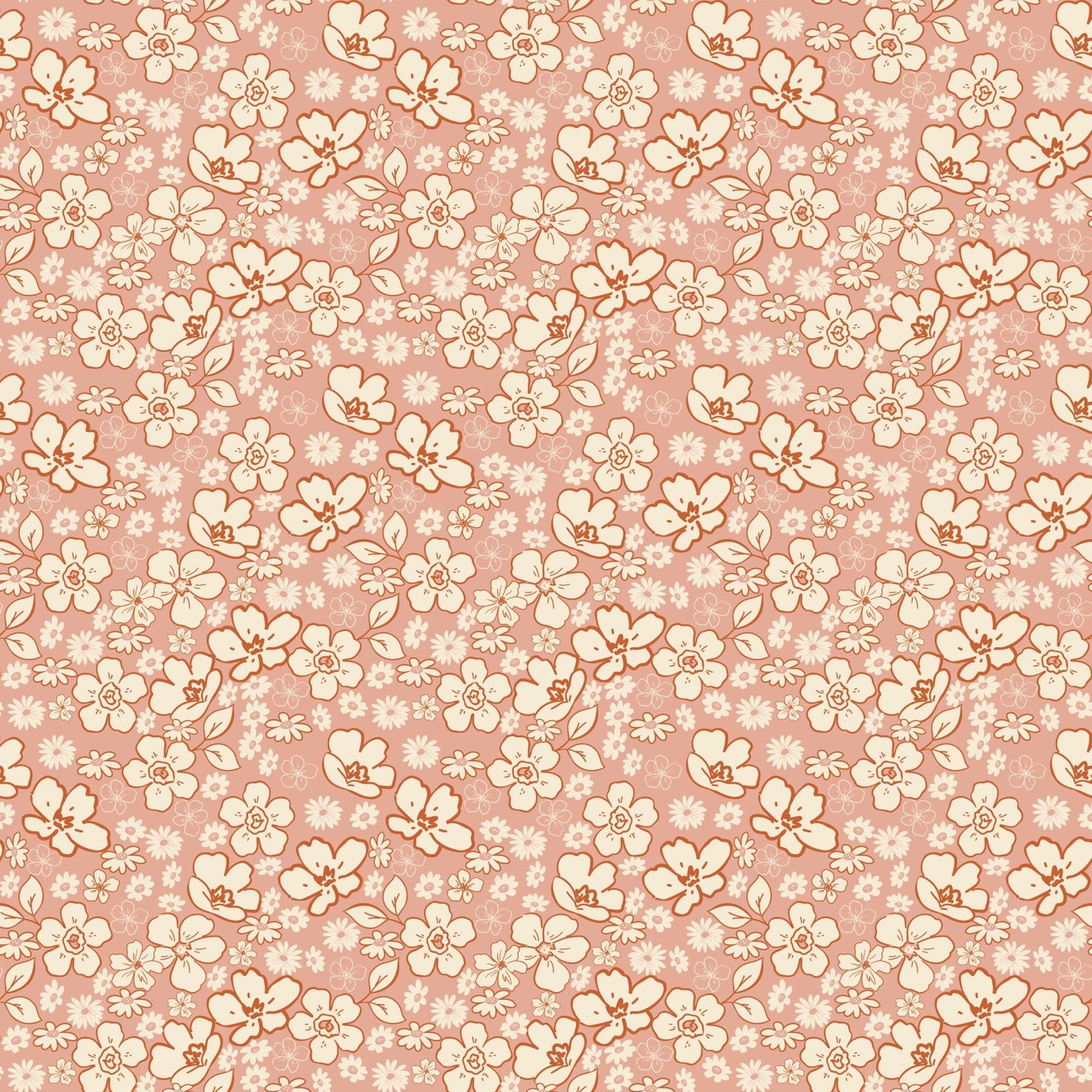 Morning Latte Quilt Fabric by Sandy Gervais Tonal Floral Pink C16923 - PINK - Jammin Threads