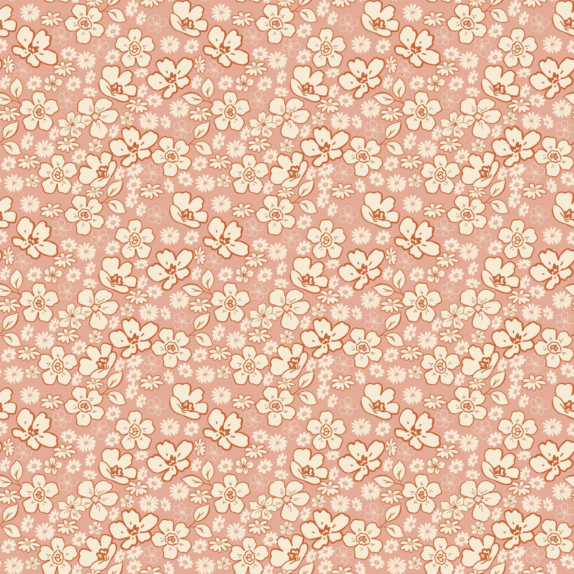 Morning Latte Quilt Fabric by Sandy Gervais Tonal Floral Pink C16923 - PINK - Jammin Threads