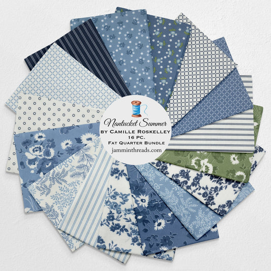 Nantucket Summer – 16 Pc Fat Quarter Bundle • Camille Roskelley for Moda Fabrics • Curated by Jammin’ Threads - Jammin Threads