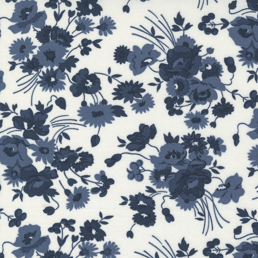 Nantucket Summer Quilt Fabric Cream Navy 55260 21 by Camille Roskelley for Moda Fabrics - Jammin Threads
