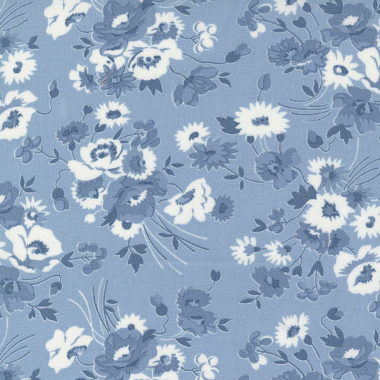 Nantucket Summer Quilt Fabric Light Blue 55260 24 by Camille Roskelley for Moda Fabrics - Jammin Threads