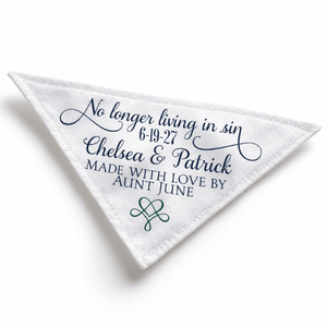 wedding quilt label