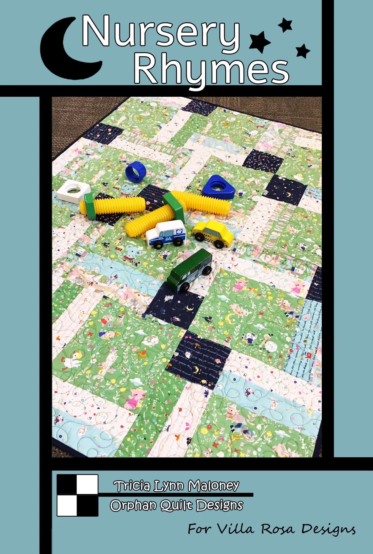 Nursery Rhymes Quilt Pattern – Orphan Quilt Designs for Villa Rosa Designs • Focal Print & 2½" Strip Friendly (PDF Download)) - Jammin Threads