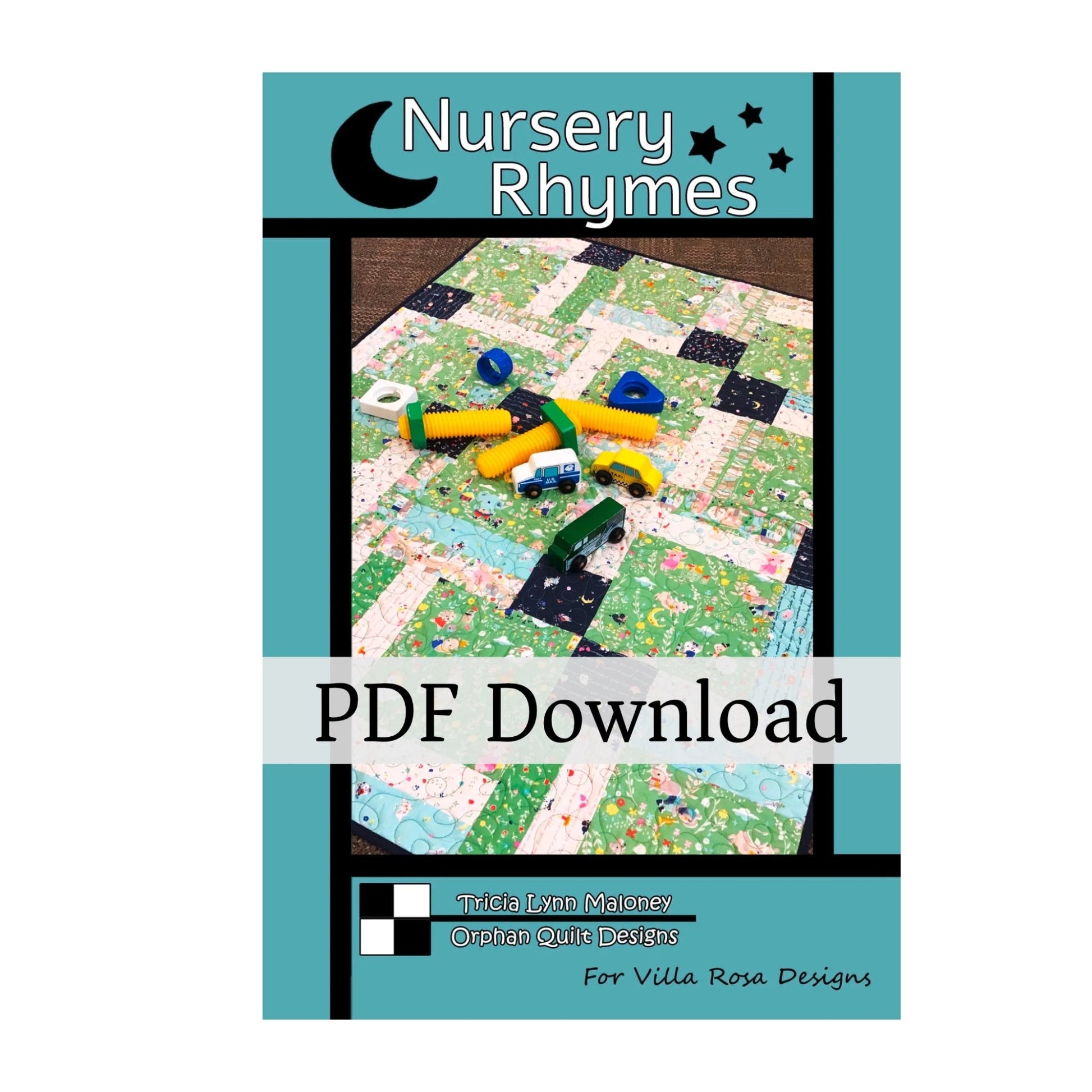 Nursery Rhymes Quilt Pattern – Orphan Quilt Designs for Villa Rosa Designs • Focal Print & 2½" Strip Friendly (PDF Download)) - Jammin Threads