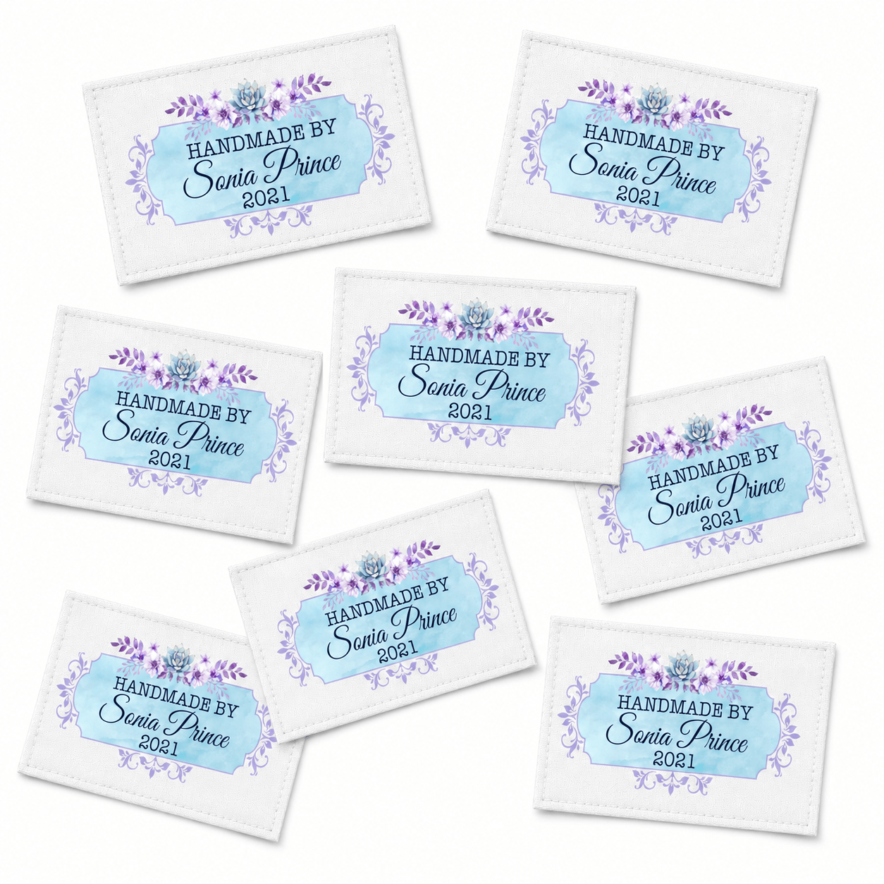 Ornate Personalized Handmade By Quilt Label with Maker Name and Year - Jammin Threads