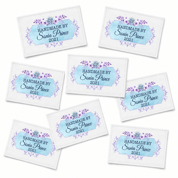Ornate Personalized Handmade By Quilt Label with Maker Name and Year - Jammin Threads