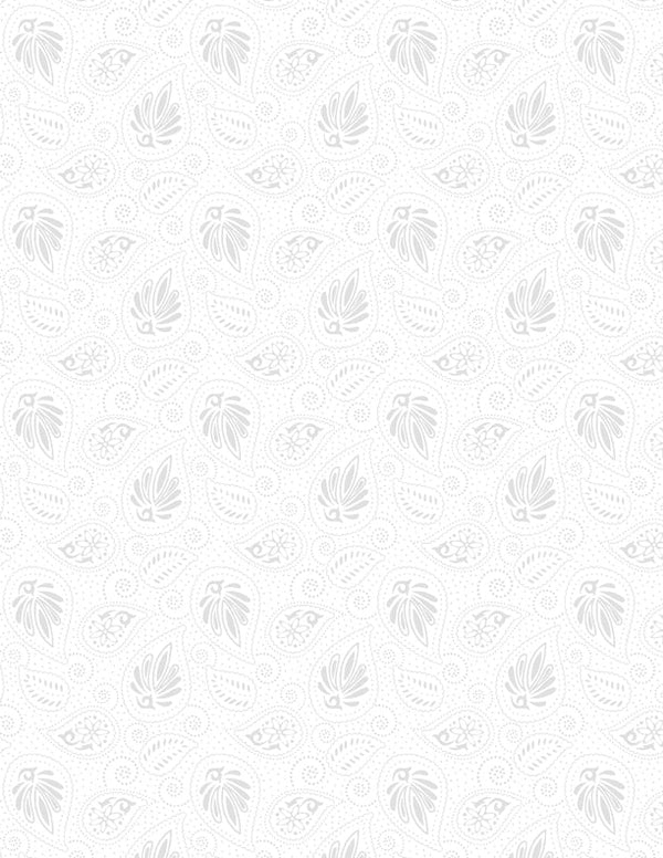 Paisley White on White Quilt Fabric by Wilmington Prints Tone on Tone 1817 39138 100 - Jammin Threads
