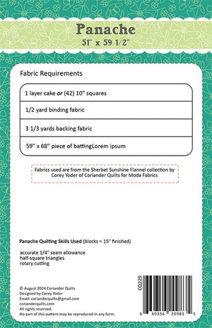 Panache Quilt Pattern by Coriander Quilts and Corey Yoder - Jammin Threads