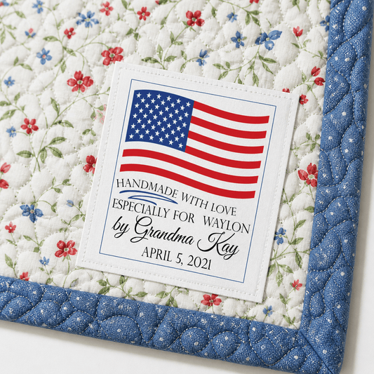 Patriotic Quilt Label - Cotton or Polyester - Jammin Threads
