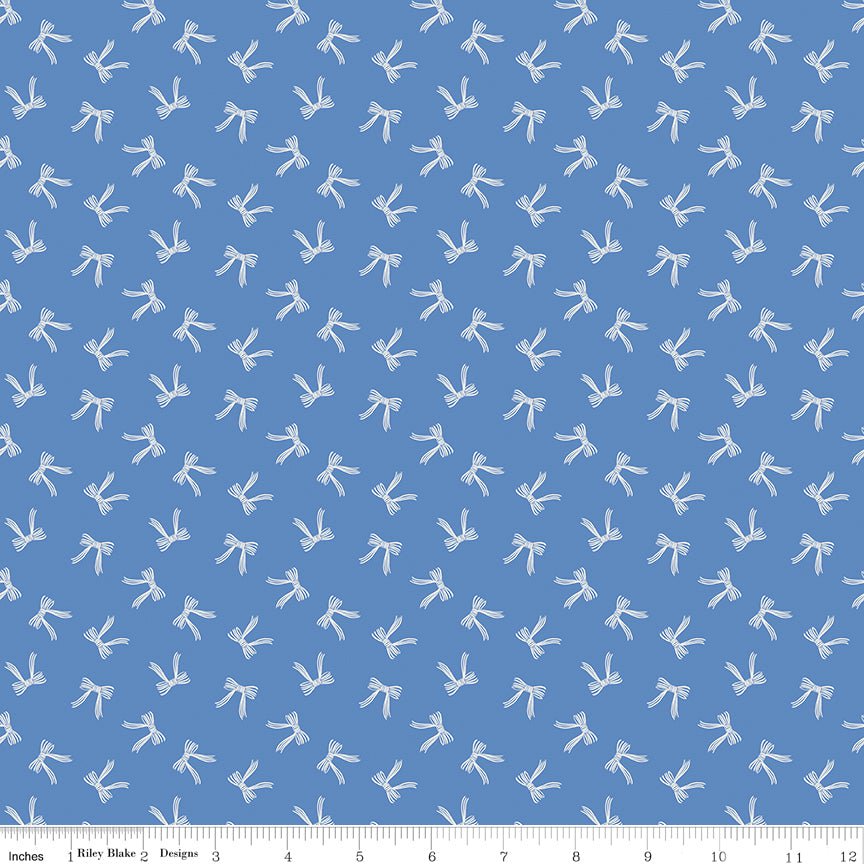 Penelope Quilt Fabric Bows C16643 - BLUE by My Mind's Eye for Riley Blake Designs - Jammin Threads